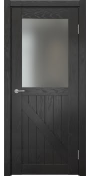 Межкомнатная дверь Vetus Loft 9.2 шпон ясень черный, матовое стекло — 0326