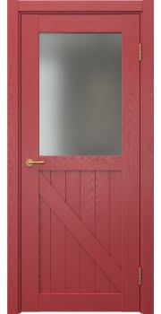 Межкомнатная дверь Vetus Loft 9.2 эмаль RAL 3001 по шпону ясеня, матовое стекло — 0316