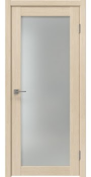 Межкомнатная дверь, Vilis 00 (экошпон лиственница кремовая, со стеклом)