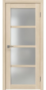 Межкомнатная дверь, Vilis 42 (экошпон лиственница кремовая, со стеклом)