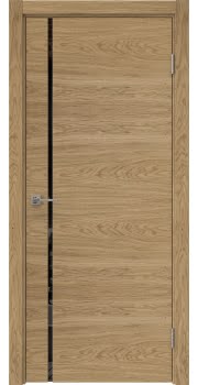 Межкомнатная дверь Vitrum 1.1 натуральный шпон дуба, триплекс черный — 0616