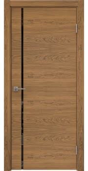 Межкомнатная дверь ванную комнату, Vitrum 1.1 (шпон дуб шервуд, со стеклом)