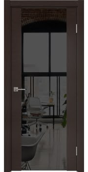 Межкомнатная дверь Vitrum 1.3 шпон венге, триплекс черный — 0662