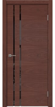 Межкомнатная дверь Vitrum 1.4 шпон красное дерево, триплекс черный — 0694
