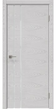 Межкомнатная дверь Vitrum 1.4 шпон ясень серый, триплекс белый — 0699