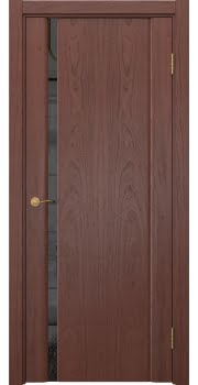 Межкомнатная дверь Vitrum 2.1 шпон красное дерево, триплекс черный — 0715
