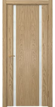 Межкомнатная дверь Vitrum 2.2 натуральный шпон дуба, триплекс белый — 0727