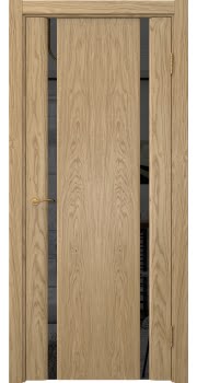 Межкомнатная дверь Vitrum 2.2 натуральный шпон дуба, триплекс черный — 0728