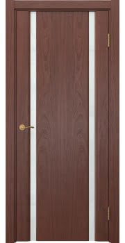 Межкомнатная дверь Vitrum 2.2 шпон красное дерево, триплекс белый — 0736
