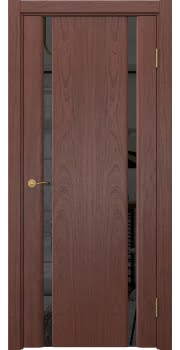 Межкомнатная дверь Vitrum 2.2 шпон красное дерево, триплекс черный — 0737