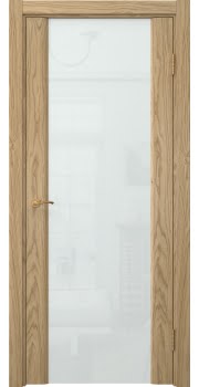 Межкомнатная дверь Vitrum 2.3 натуральный шпон дуба, триплекс белый — 0747