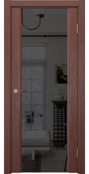 Дверь межкомнатная, Vitrum 2.3 (шпон красное дерево, со стеклом)