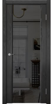 Межкомнатная дверь Vitrum 2.3 шпон ясень черный, триплекс черный — 0759