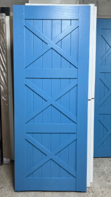Синяя шпонированная дверь — Vetus Loft 12.3