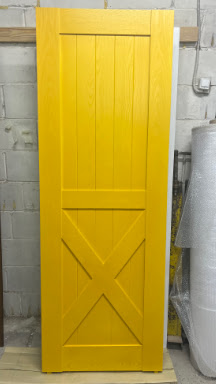 Желтая шпонированная дверь — Vetus Loft 7.2